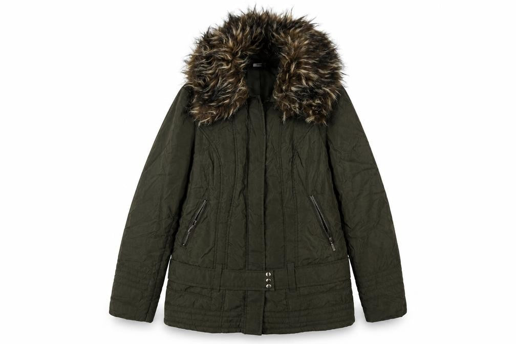 Womens UK Size 10 M&Co Green Parka Coat