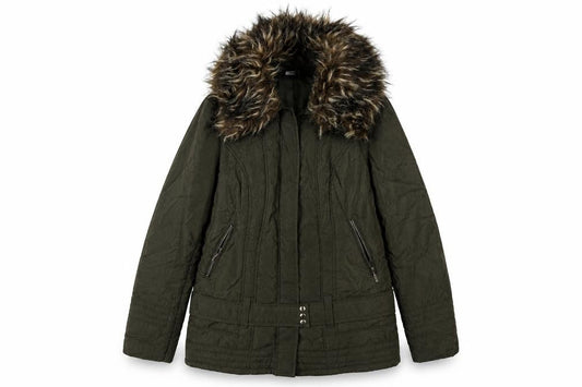 Womens UK Size 10 M&Co Green Parka Coat