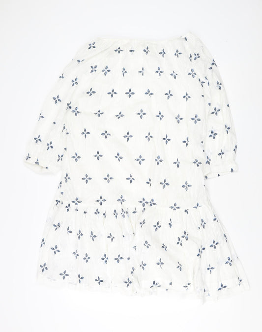 Next Women's White Floral Shift Dress, Size 18