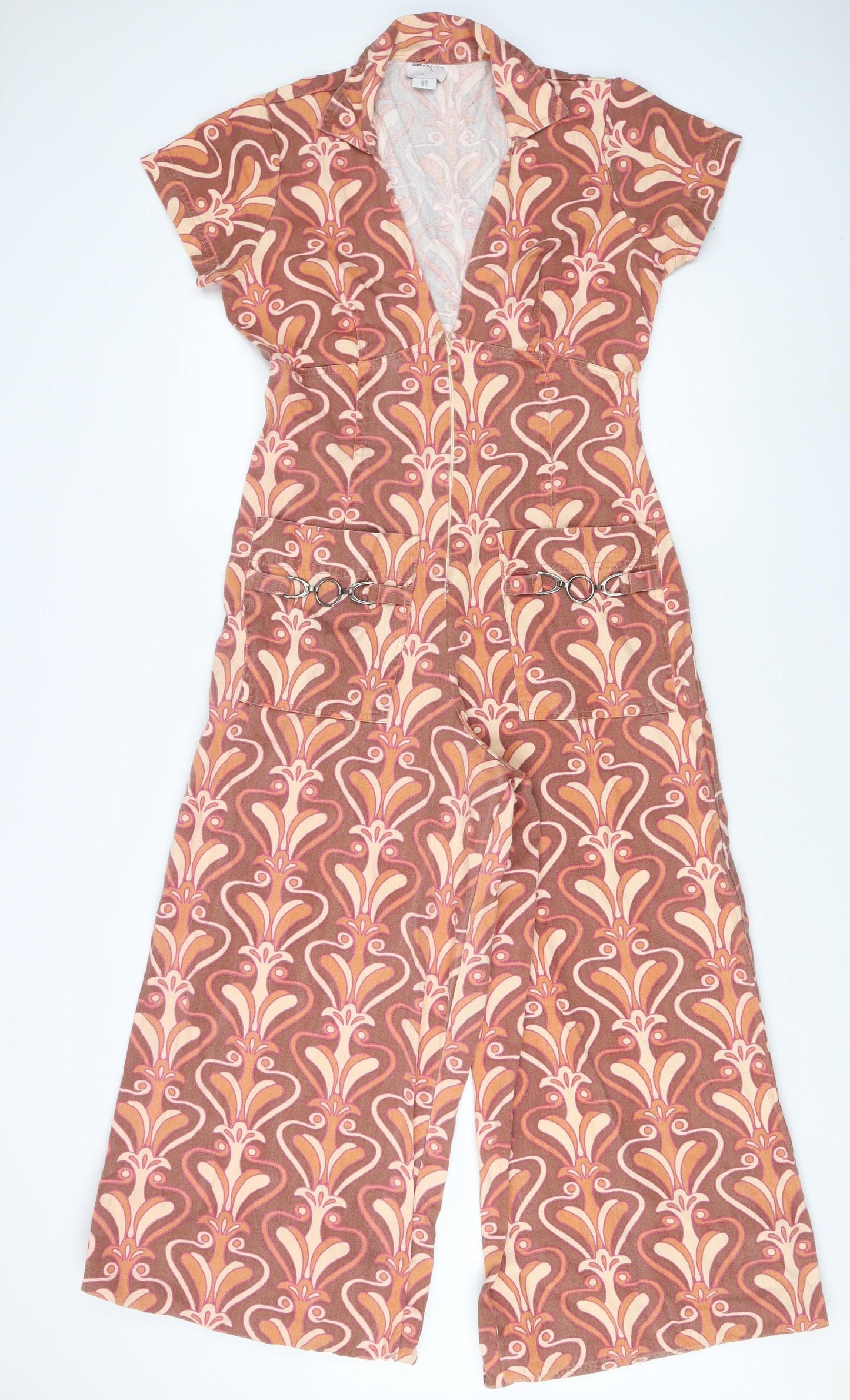 Womens UK Size 14 ASOS Design One-Piece Brown Jumpsuit
