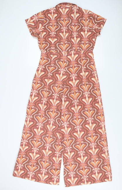 Womens UK Size 14 ASOS Design One-Piece Brown Jumpsuit