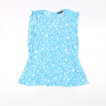 Womens UK Size 14 Marks and Spencer Blue Basic Blouse