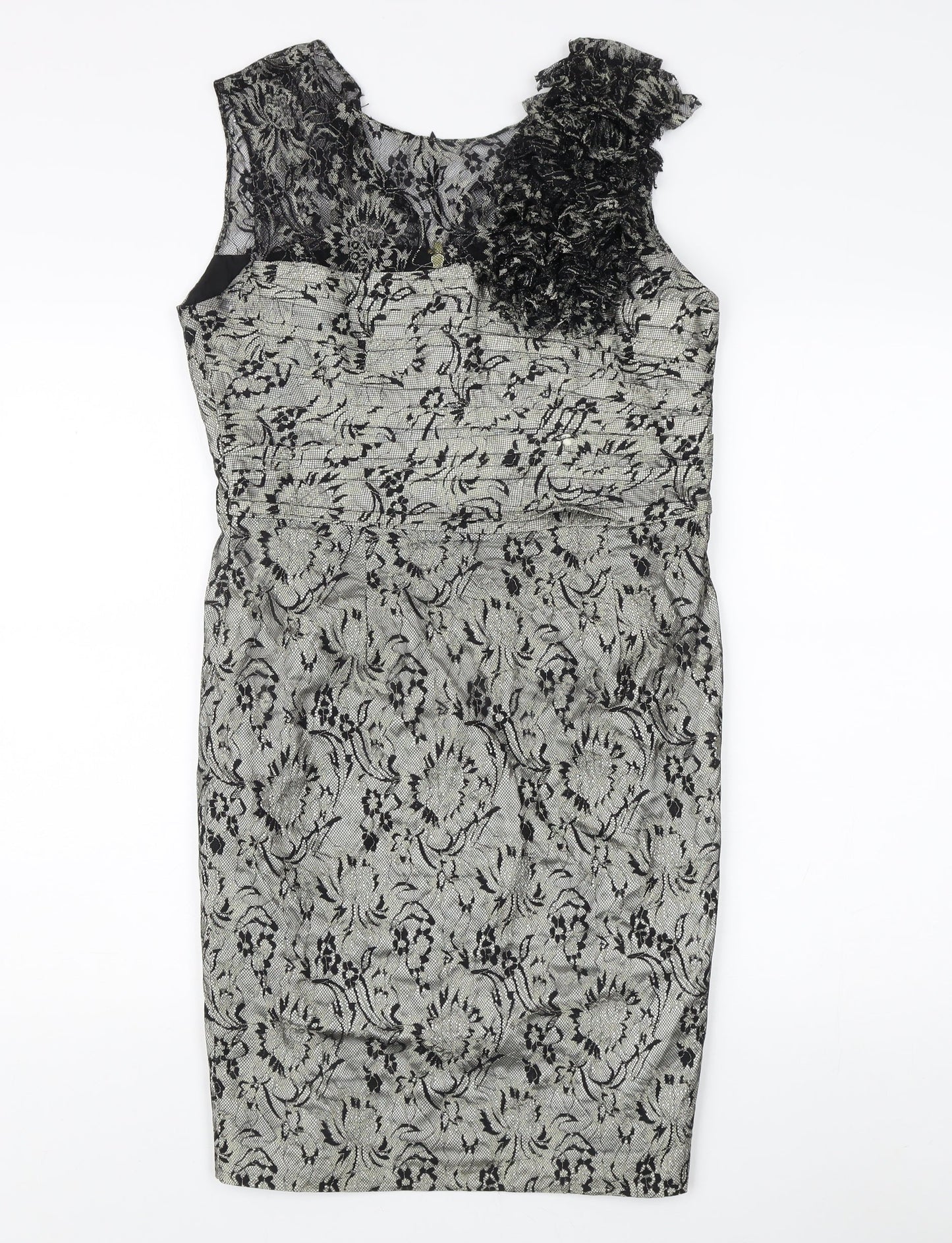 Taylor Women’s Grey Sheath Dress - Size 8, Formal Style