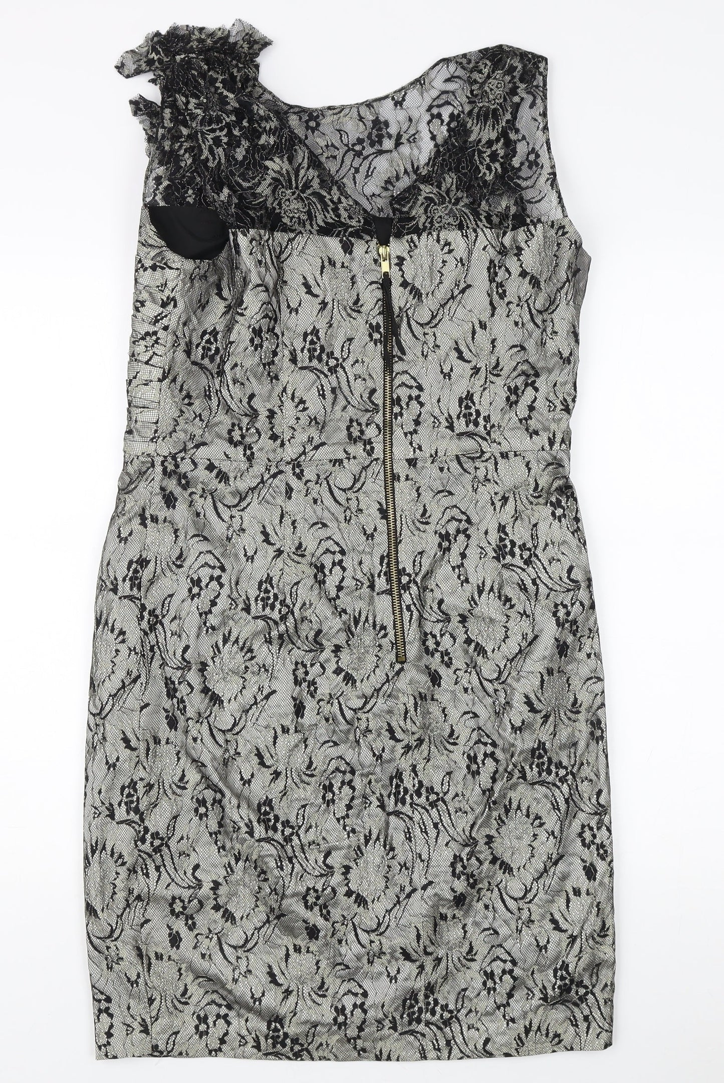 Taylor Women’s Grey Sheath Dress - Size 8, Formal Style