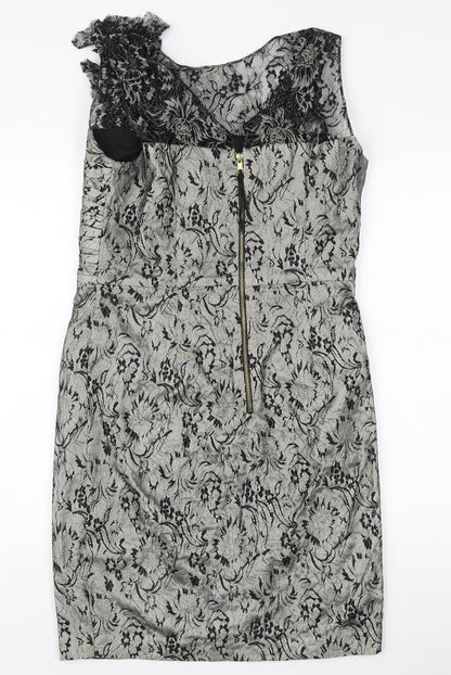 Taylor Women’s Grey Sheath Dress - Size 8, Formal Style