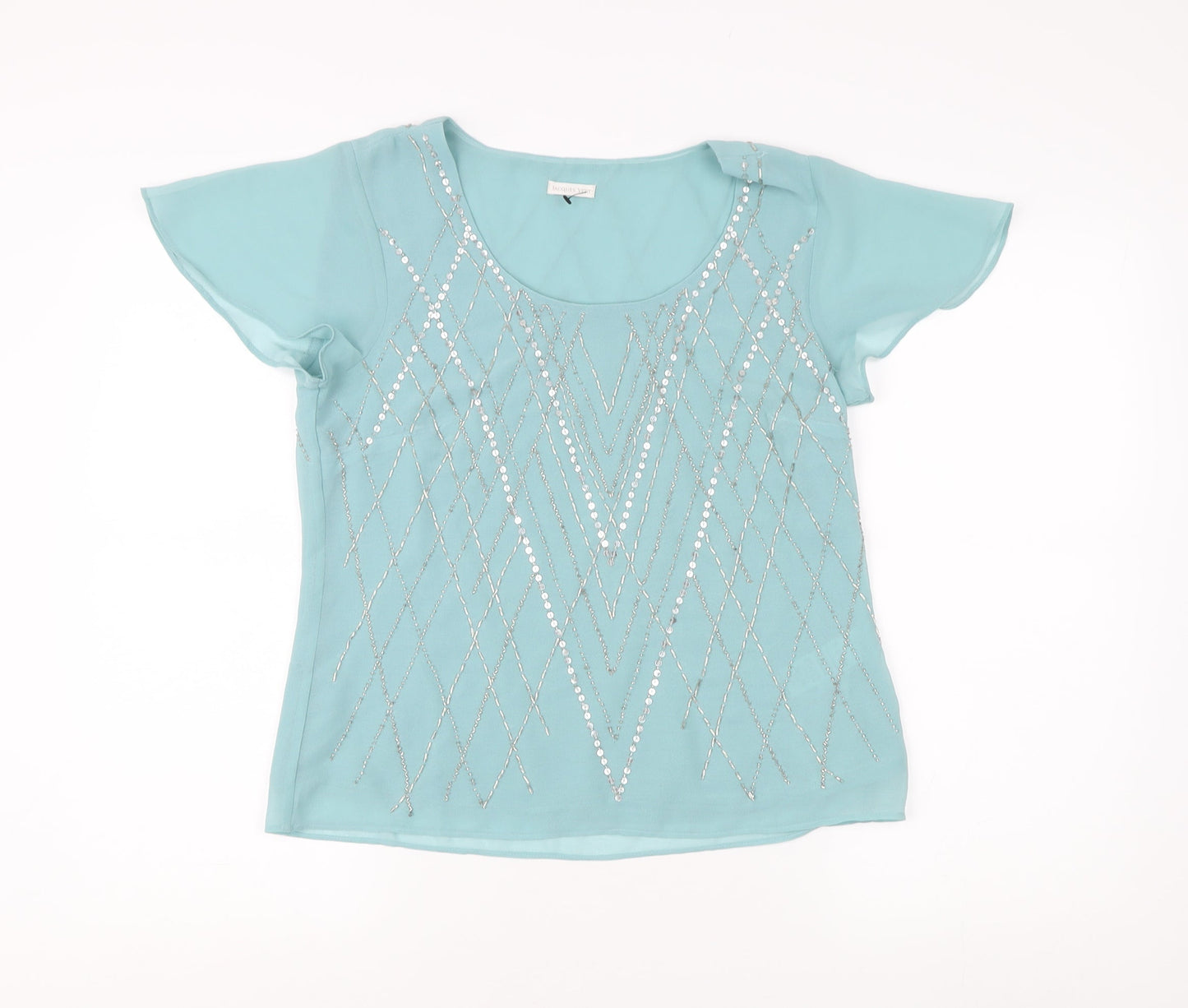 Womens UK Size 10 Jacques Vert Blue Basic Blouse