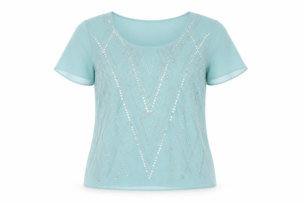 Womens UK Size 10 Jacques Vert Blue Basic Blouse