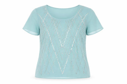 Womens UK Size 10 Jacques Vert Blue Basic Blouse