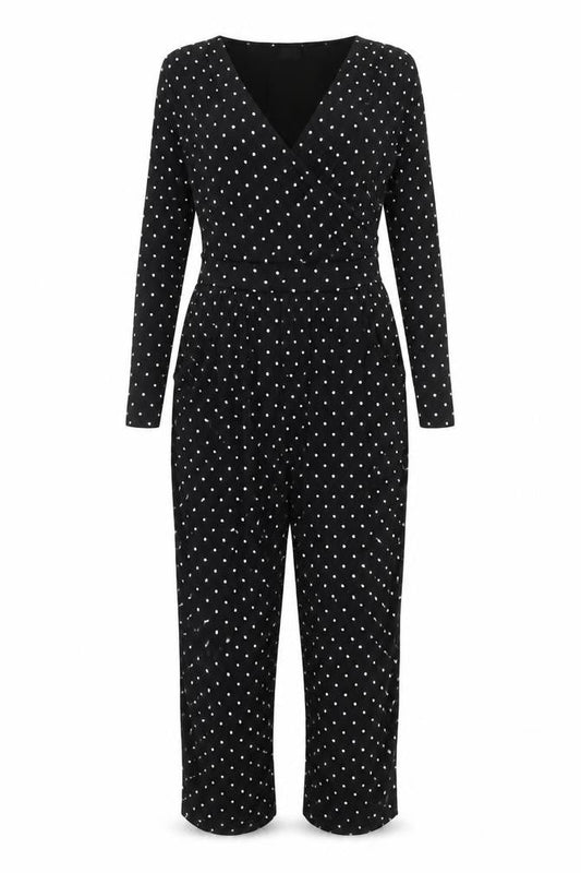 Editor's Cut Women's Black Polka Dot Jumpsuit Size 10