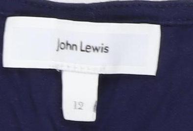 John Lewis Women's Blue Sleeveless Tunic Blouse Size 12