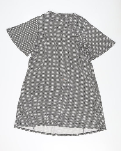 Marks and Spencer Women's Black Geometric Shift Dress Size 18