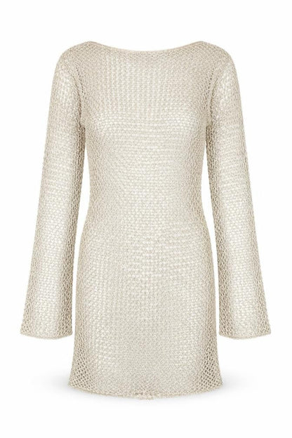 PrettyLittleThing Women's Beige XS Knit Sequin Dress