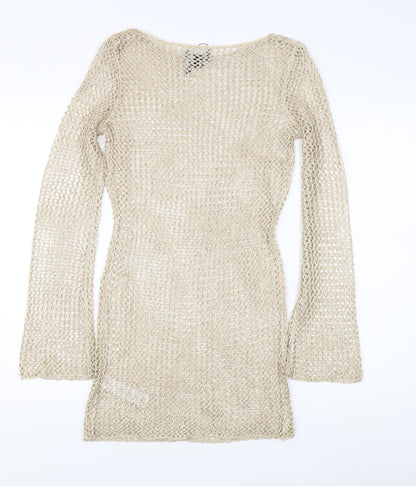 PrettyLittleThing Women's Beige XS Knit Sequin Dress