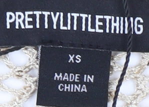 PrettyLittleThing Women's Beige XS Knit Sequin Dress