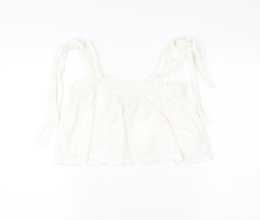 Womens UK Size 10 COLLUSION White Camisole Tank