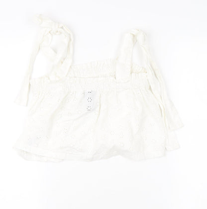 Womens UK Size 10 COLLUSION White Camisole Tank
