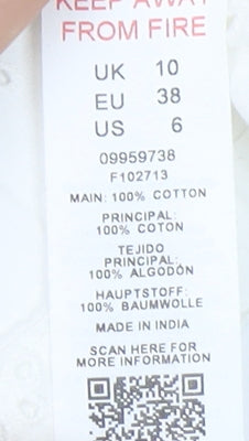 Womens UK Size 10 COLLUSION White Camisole Tank