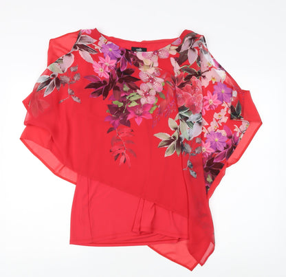 Womens UK Size S Wallis Red Basic Blouse