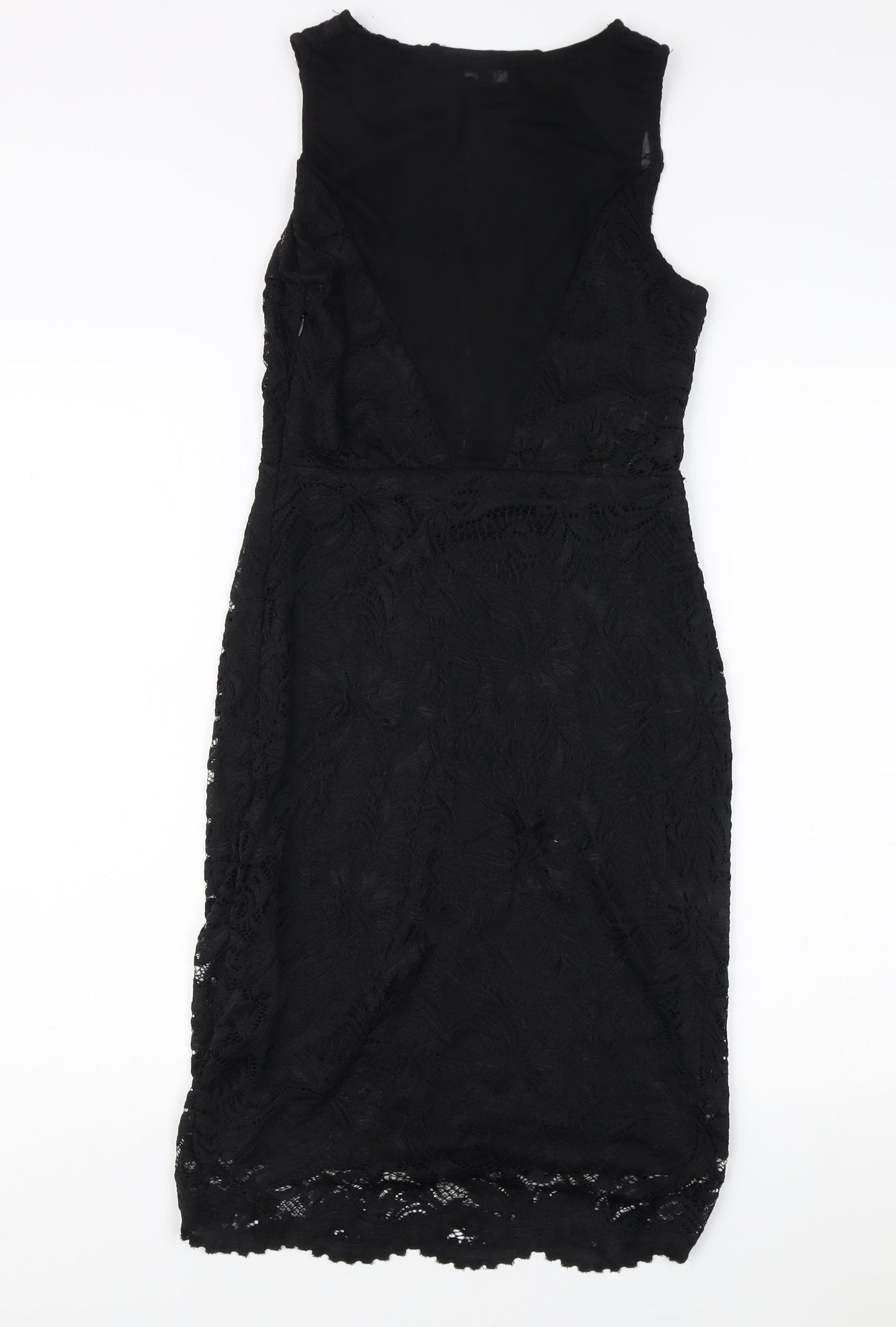 New Look Women's Black Lace Sheath Dress Size 10