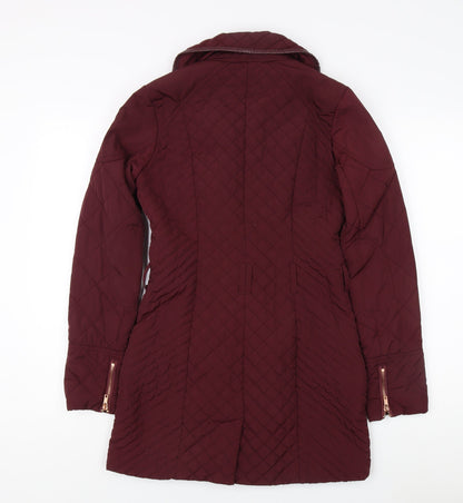 Womens UK Size 6 NEXT Red Quilted Coat