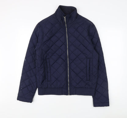 Womens UK Size S Marks and Spencer Blue Quilted Coat