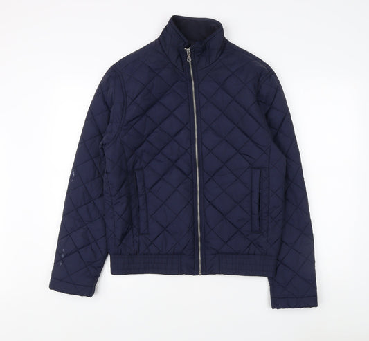Womens UK Size S Marks and Spencer Blue Quilted Coat