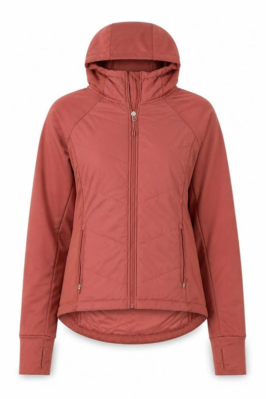 H&M Women's Red Hooded Puffer Jacket Size S