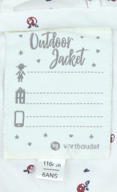 Vertbaudet Girls Pink Parka Jacket 6 Years Hooded Mid-Length
