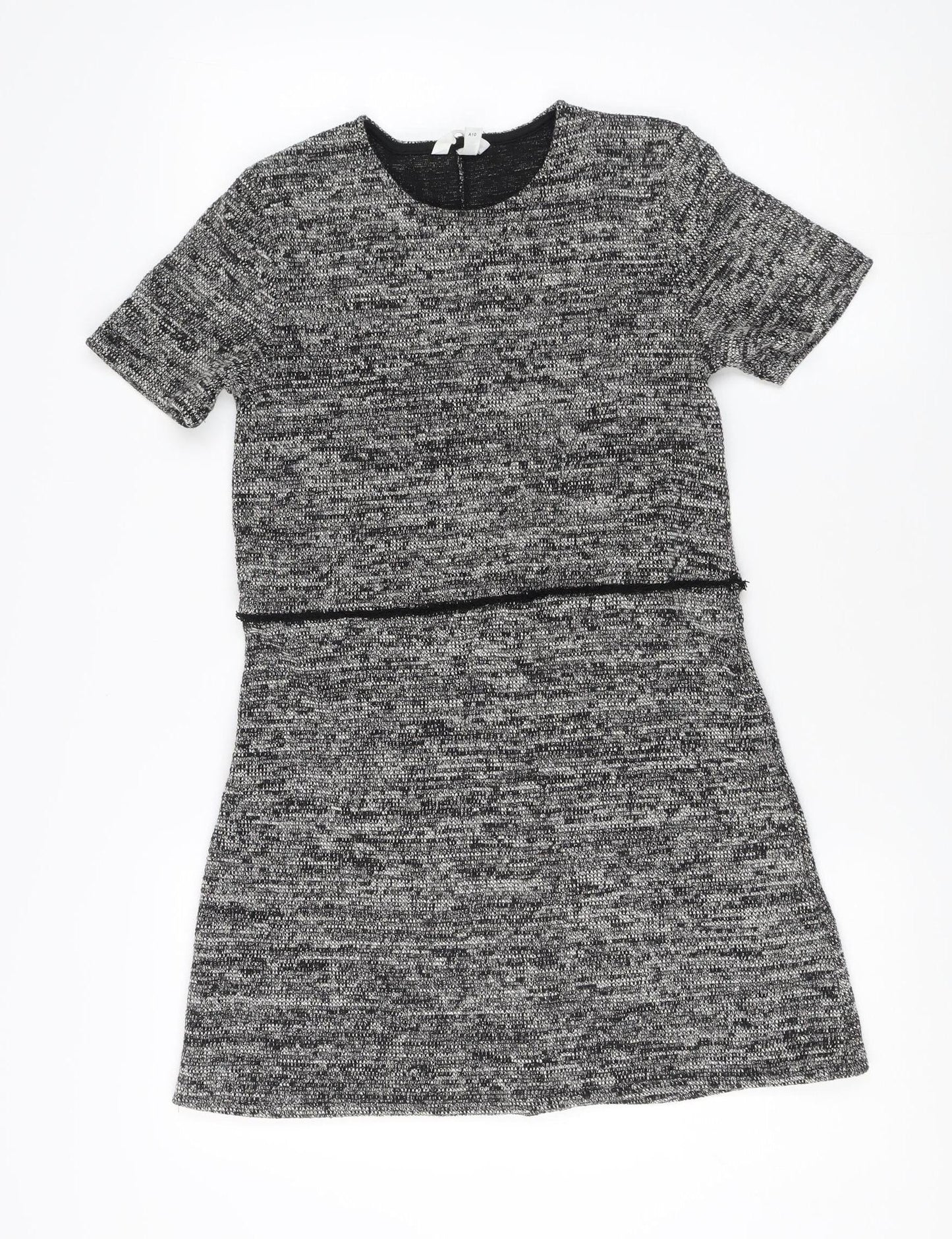 H&M Women's Black Grey Short Shift Dress S