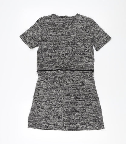 H&M Women's Black Grey Short Shift Dress S