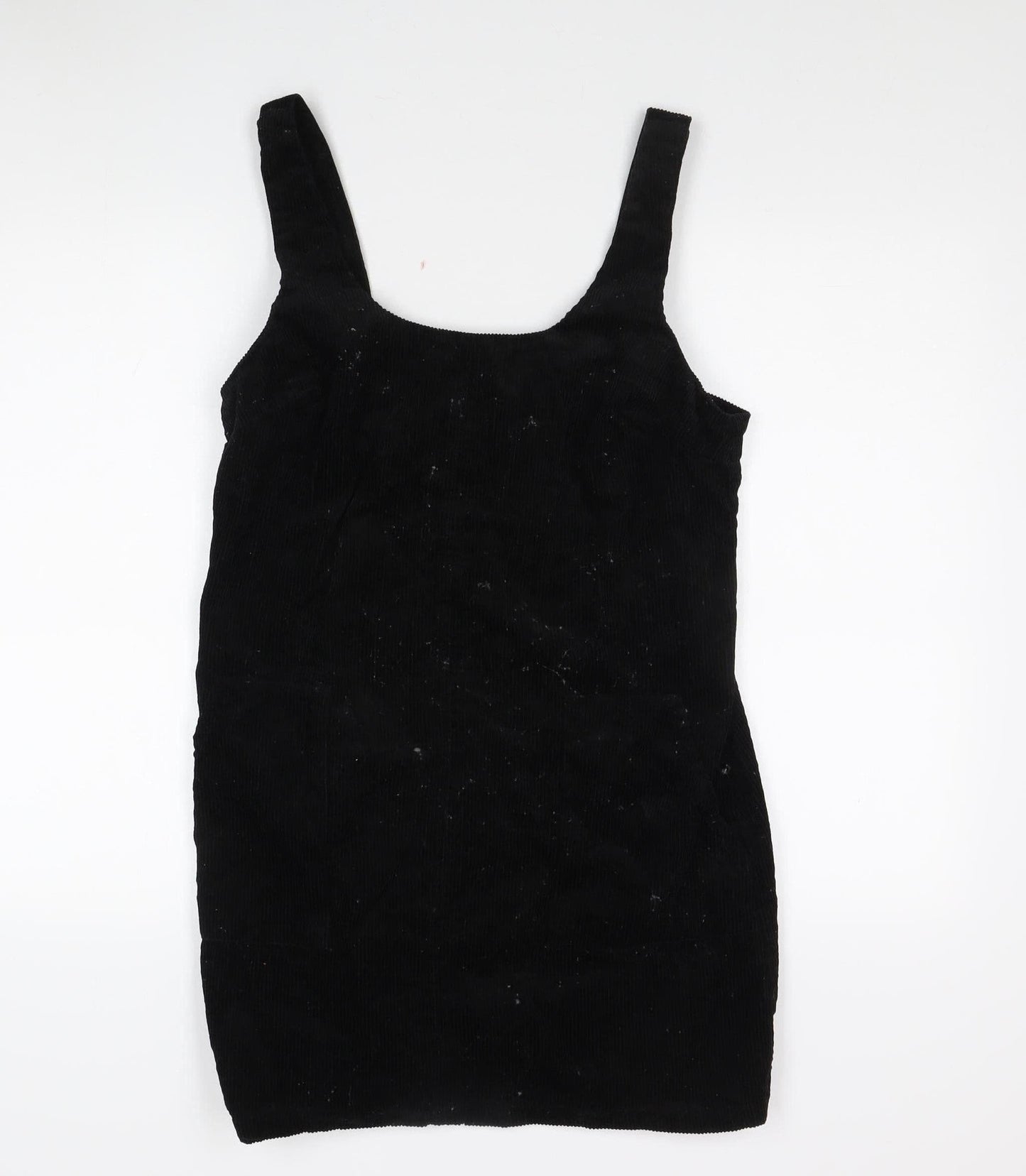New Look Women's Black Corduroy Pinafore Dress, Size 14, Elegant
