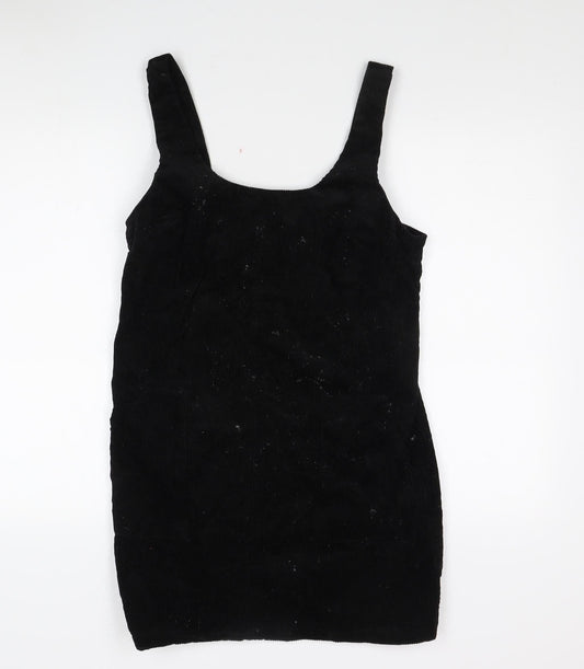 New Look Women's Black Corduroy Pinafore Dress, Size 14, Elegant