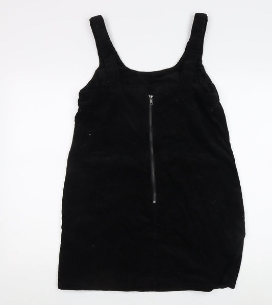 New Look Women's Black Corduroy Pinafore Dress, Size 14, Elegant