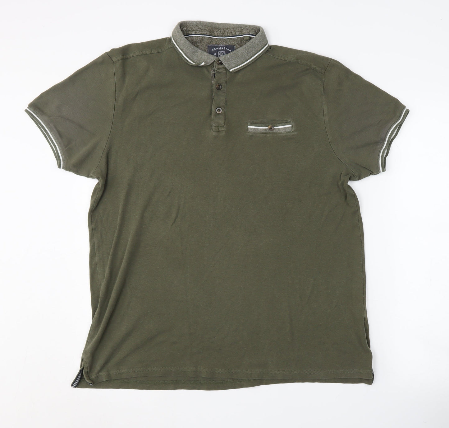 Kensington Men's Green Cotton Short Sleeve Polo L