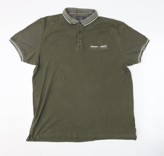 Kensington Men's Green Cotton Short Sleeve Polo L