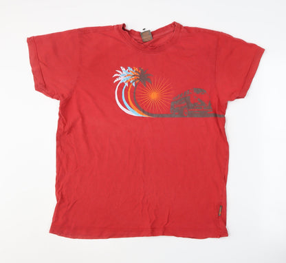 Trespass Men's Red Graphic Beach T-Shirt Medium