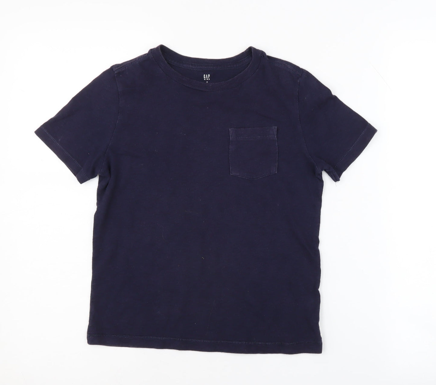 GAP Kids Boys Blue Cotton T-Shirt 6-7 Years Short Sleeve Casual