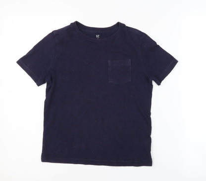 GAP Kids Boys Blue Cotton T-Shirt 6-7 Years Short Sleeve Casual