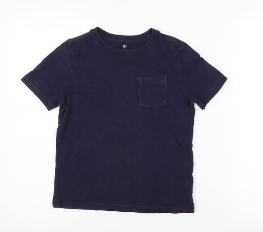 GAP Kids Boys Blue Cotton T-Shirt 6-7 Years Short Sleeve Casual
