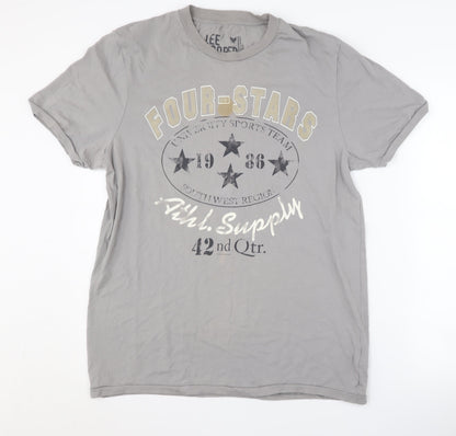 Lee Cooper Men's Grey Graphic Print T-Shirt L