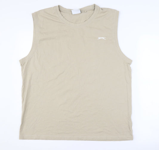Slazenger Men's XL Beige Cotton Tank Top