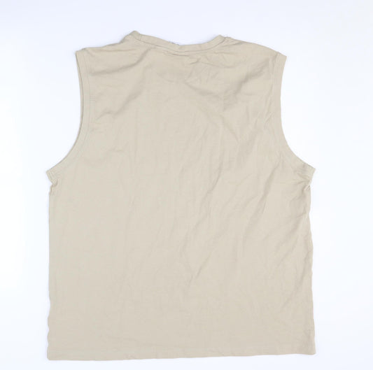 Slazenger Men's XL Beige Cotton Tank Top