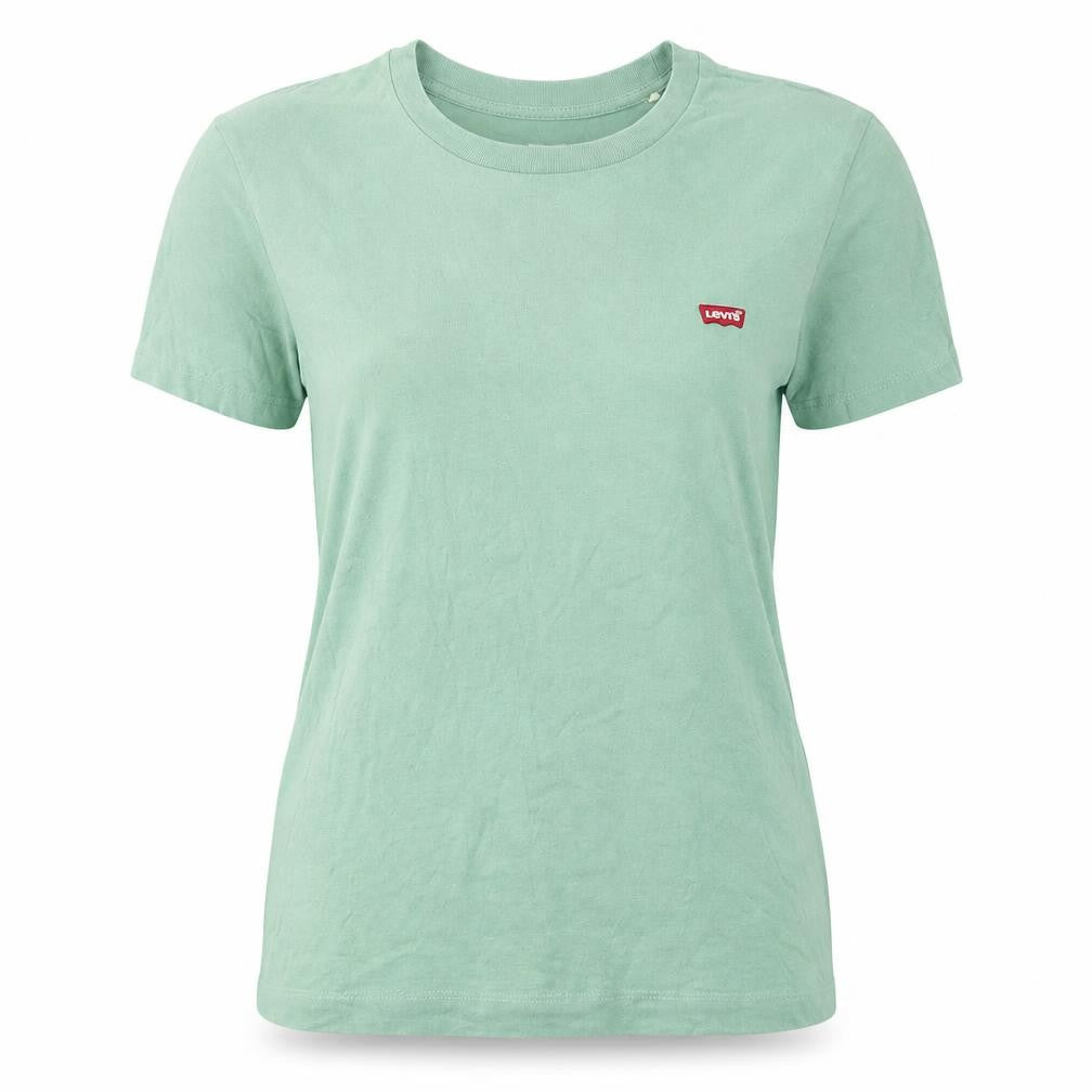 Front view of Levi's unisex green xs basic cotton tee