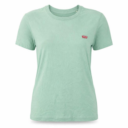 Front view of Levi's unisex green xs basic cotton tee