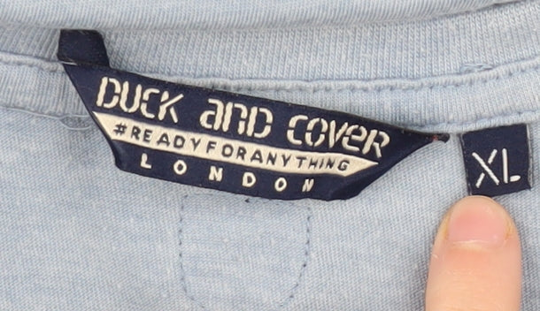 Mens UK Size XL Duck and Cover Blue  T-Shirt