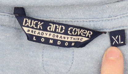 Mens UK Size XL Duck and Cover Blue  T-Shirt