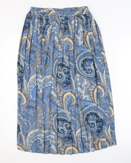 Eastex Women's Blue Paisley Midi Skirt Size 10