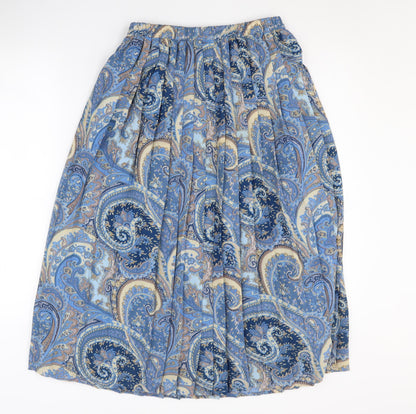 Eastex Women's Blue Paisley Midi Skirt Size 10