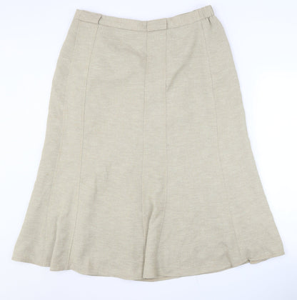 Eastex Women's Beige A-Line Knee Length Skirt