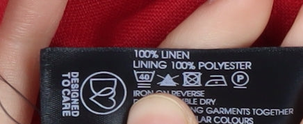 Debenhams Red Linen Sheath Dress, UK 10, Women